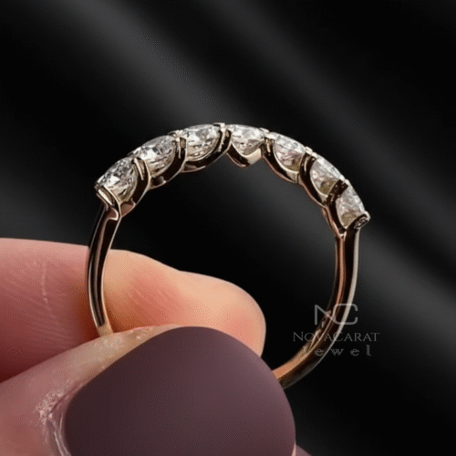 Three Stone Emerald Cut Moissanite Engagement Stackable Ring