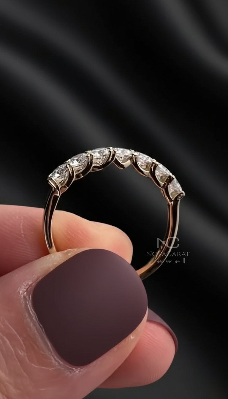 Three Stone Emerald Cut Moissanite Engagement Stackable Ring