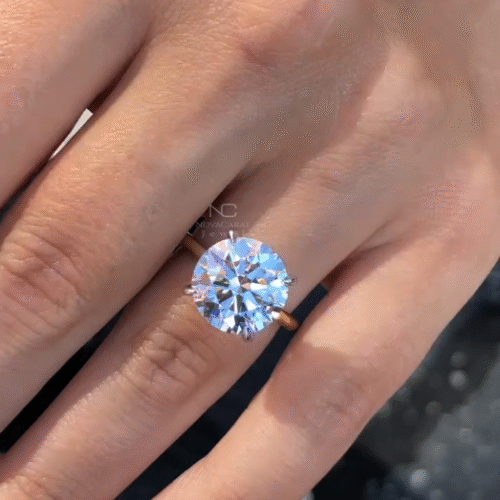 4 Ct Round Cut Moissanite Solitaire Engagement Ring