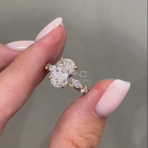 2 Carat Oval Moissanite Diamond Bridal Ring