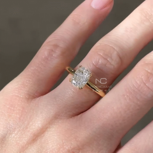 2ct Radiant Cut Moissanite Solitaire Ring