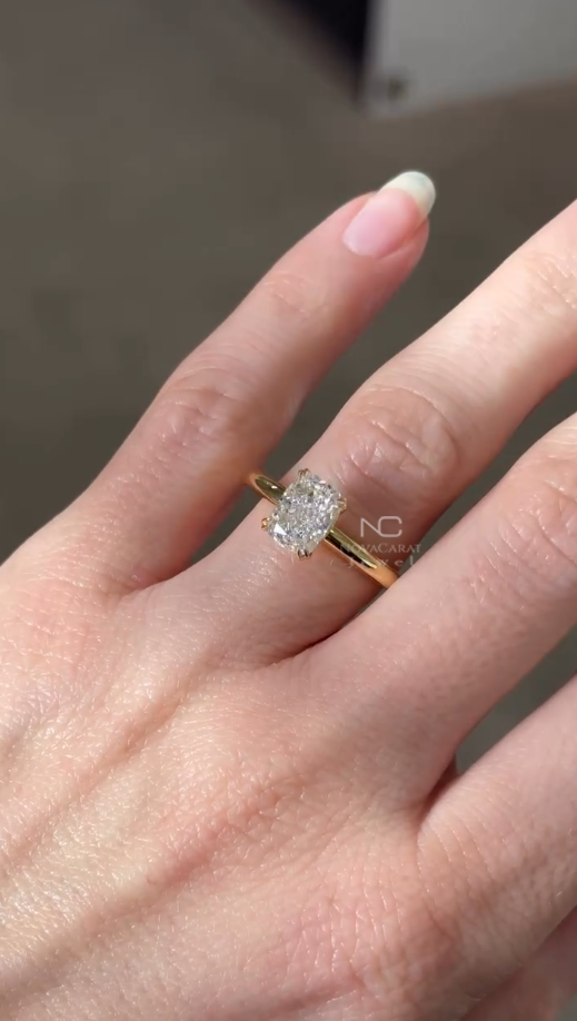 2ct Radiant Cut Moissanite Solitaire Ring