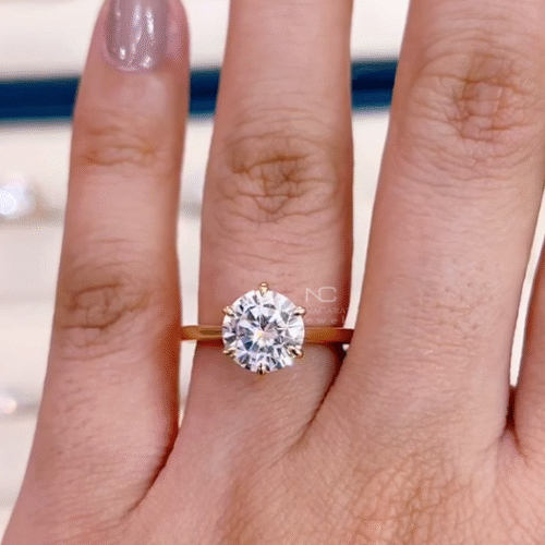 2ct Round Cut Moissanite Diamond Solitaire Ring