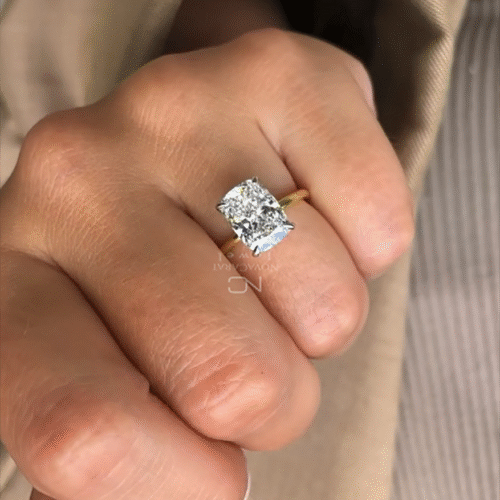 2.5ct Elongated Cushion Moissanite Diamond Ring