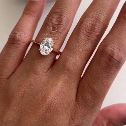 2ct Oval Cut Moissanite Solitaire Engagement Ring