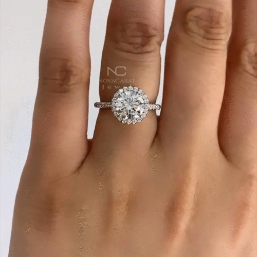 1.5ct Round Cut Moissanite Diamond Solitaire Engagement Ring