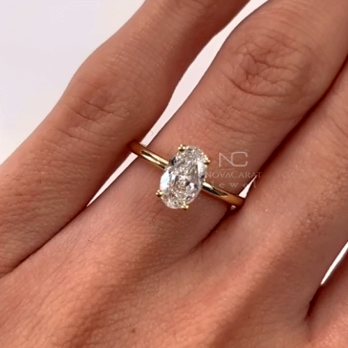 2ct Oval Cut Solitaire Moissanite Engagement Ring