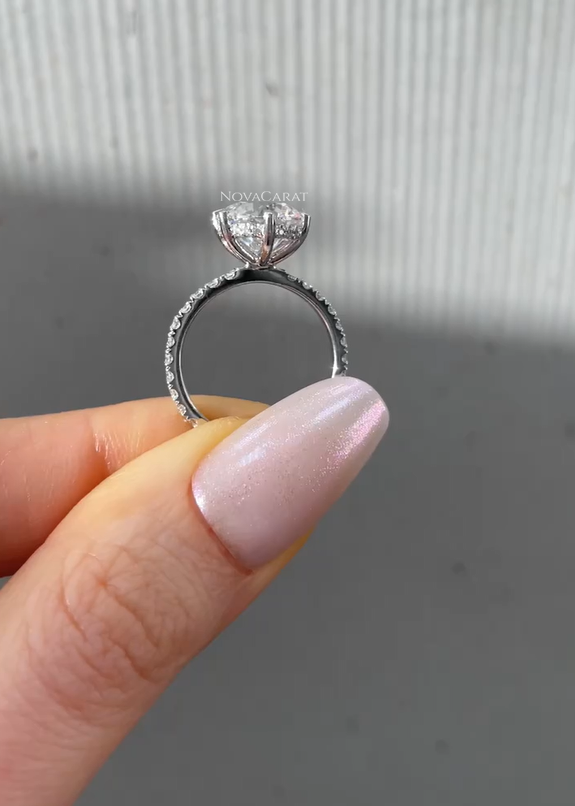 1.5 CT Round Cut Hidden Halo Moissanite Ring - Image 5