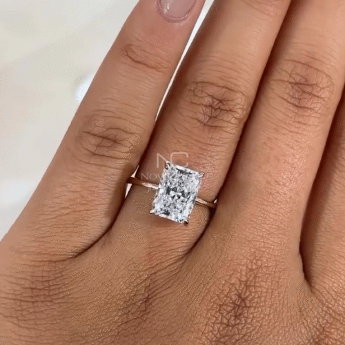 5ct Radiant Cut Solitaire Moissanite Engagement Ring