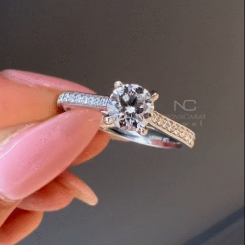 1.5ct Round Cut Moissanite Diamond Solitaire Engagement Ring