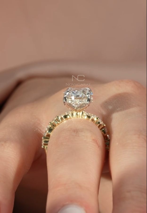 2 Carat Oval Moissanite Diamond Bridal Ring - Image 4