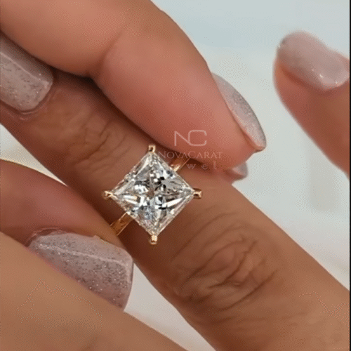 3 CT Princess Cut Moissanite Engagement Ring
