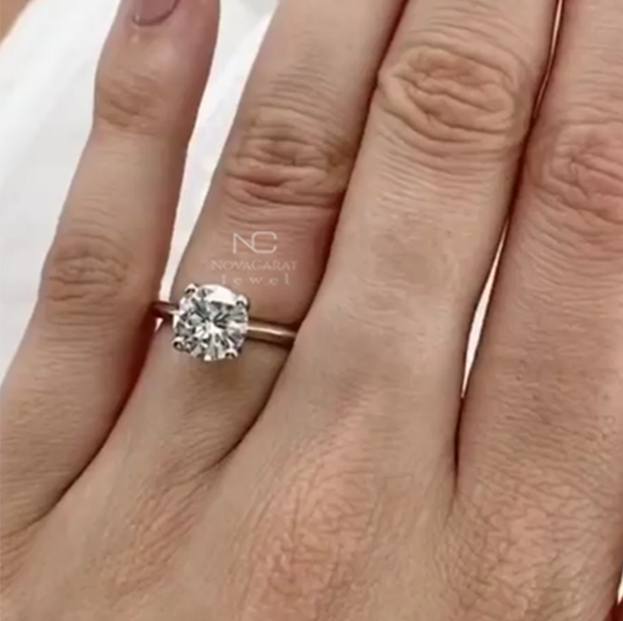 1.5ct Round Moissanite Solitaire Ring