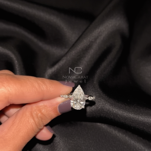 Pear Cut And Side Marquise Stone Moissanite Wedding Ring