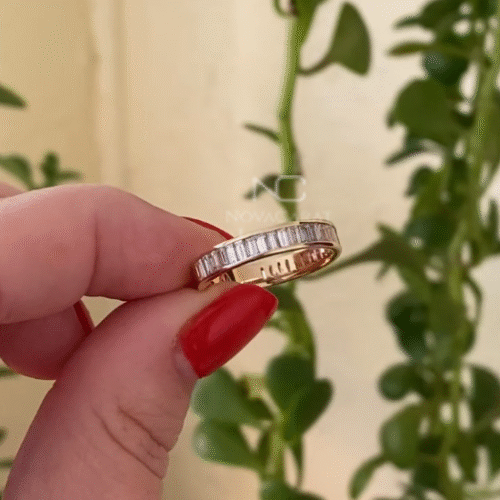 Baguette Cut Moissanite Full Eternity Channel Set Wedding Band