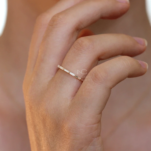 Baguette Moissanite East West Eternity Band