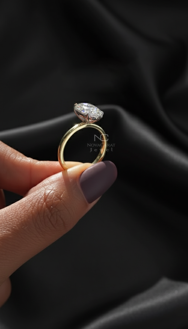 2ct Oval Cut Moissanite Engagement Ring - Image 5