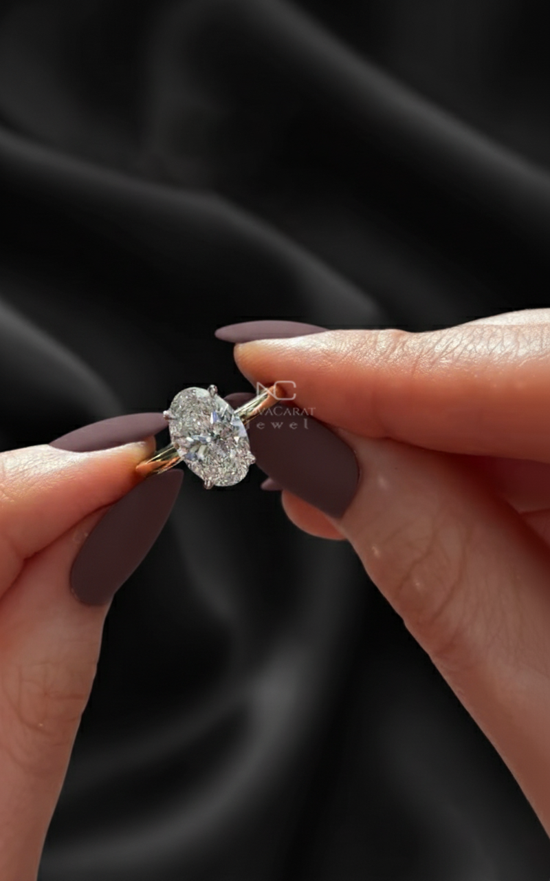 2ct Oval Cut Moissanite Engagement Ring