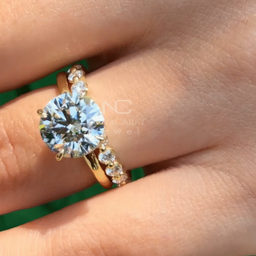 Front facing certified round cut lab created diamond engagement ring with hidden halo, rose gold plating, and brilliant sparkle, ideal for weddings, proposals, and unforgettable gifts. Lab Created Round Cut Diamond Engagement Ring, Certified Round Lab Created Diamond Engagement Ring, Lab Grown Engagement Ring, Bridal ring set, hidden halo, Birthday Gift For Her, Rose Gold Plated Engagement Ring, Certified Round Lab Created Diamond, Round VVS Lab Grown Diamond Ring, Solitaire Ring