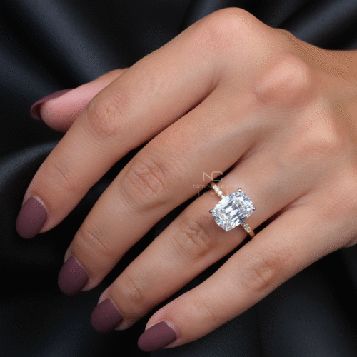 4 Carat Old Mine Cushion Moissanite Ring