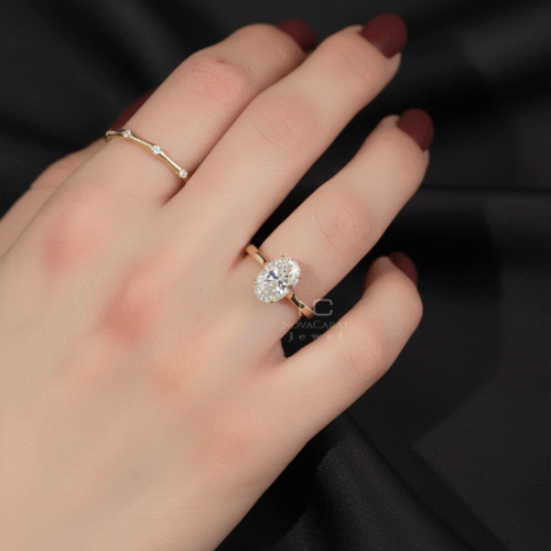 2.50 CT Oval Cut Moissanite ring, oval engagement ring